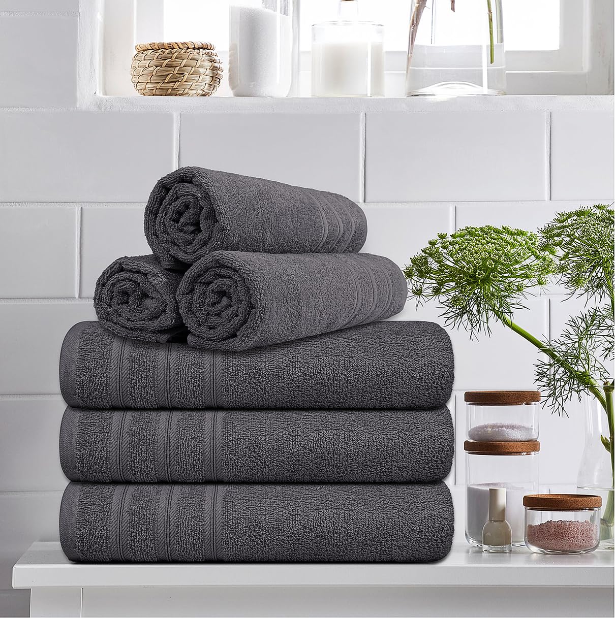 Brooklyn Linen Cotton Bath Towels | 24x48 | Pack of 6