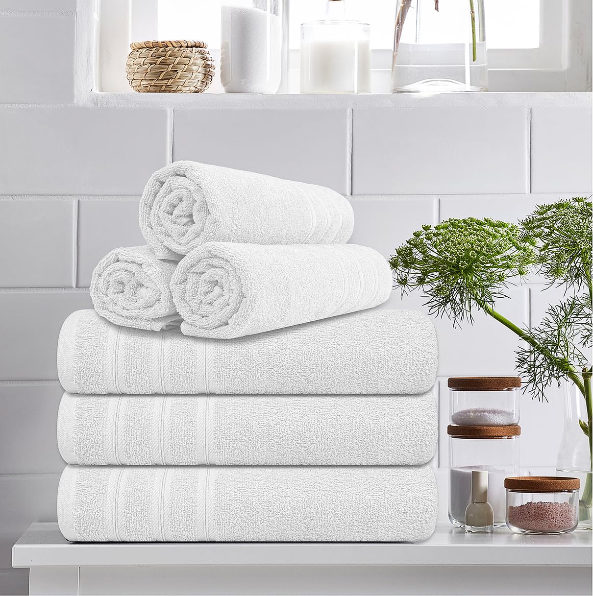 Brooklyn Linen Cotton Bath Towels | 24x48 | Pack of 6